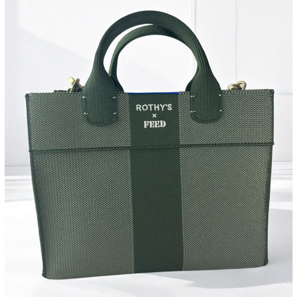 *Rare Rothy's x Feed Limited Edition Mini Tote Bag Green Crossbody Handbag Purse - Picture 3 of 16